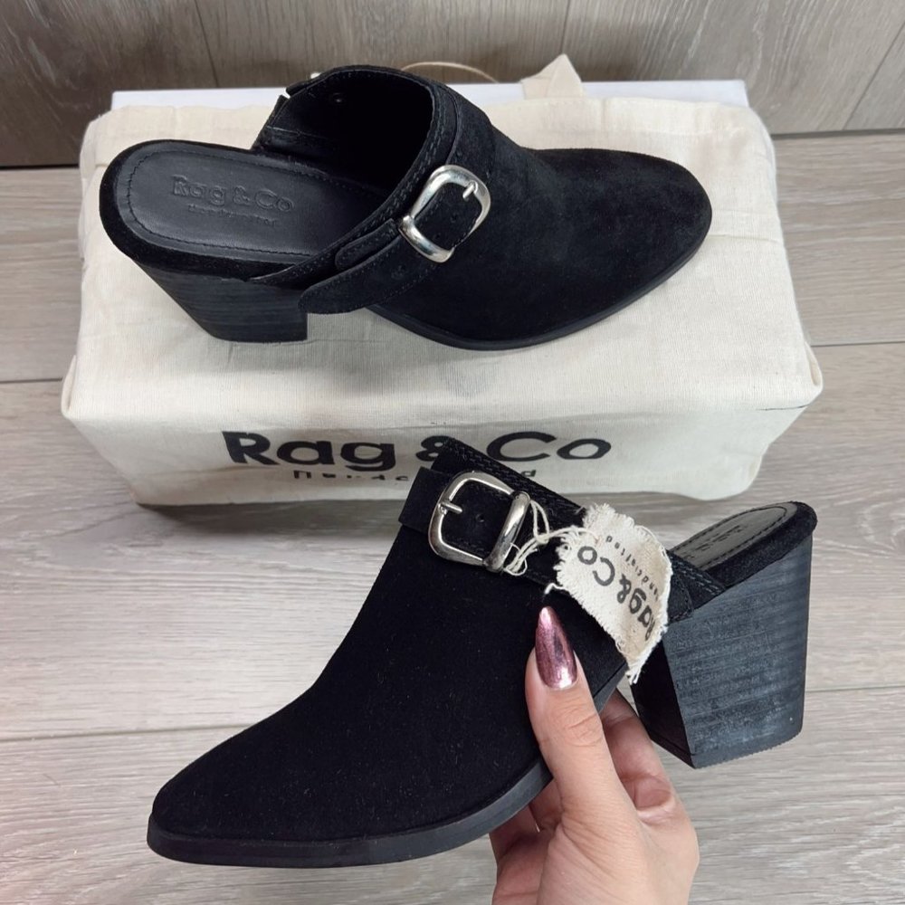 Rag & Co Grey Black Darcie Buckle Mules NWT Various Sizes - Picture 6 of 16